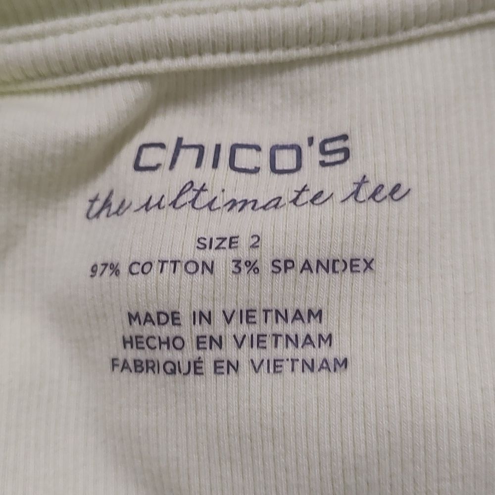 Chico's Yellow 2pc Set Button Down Blouse With Ta… - image 8